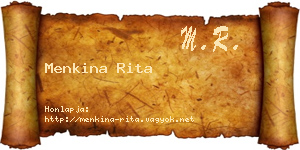 Menkina Rita névjegykártya